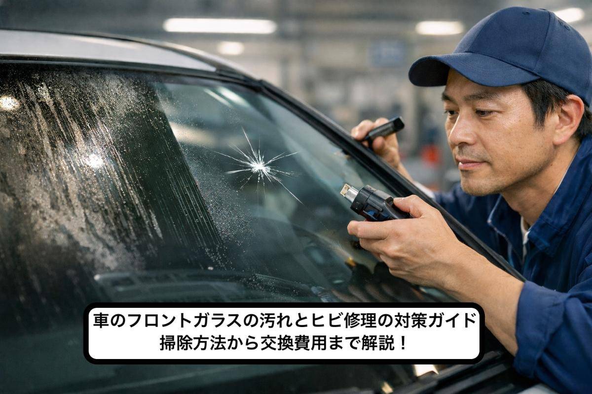 車のフロントガラスの汚れとヒビ修理の対策ガイド｜掃除方法から交換費用まで解説！